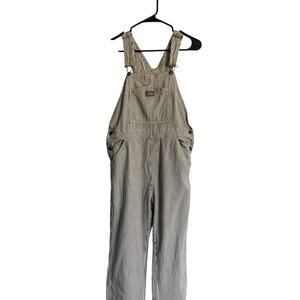 Dickies Overalls Women's Pinstripes Conductor Railroad Carpenter Bibs Medium